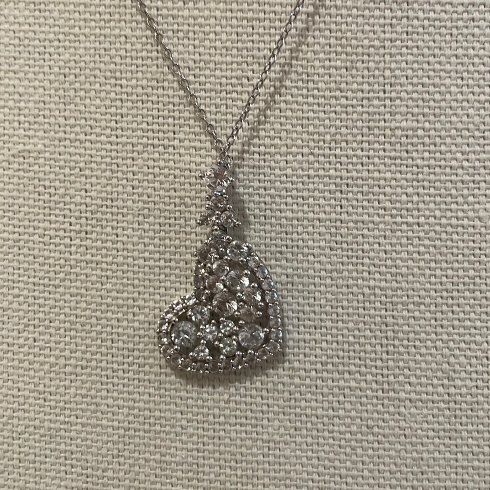 Sterling silver cubic Zirconia Heart necklace